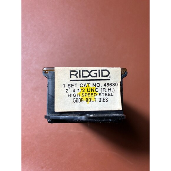 Ridgid 48680 2"-4 1/2 UNC (RH) High Speed Alloy Steel 500B Bolt Dies - Picture 2 of 3